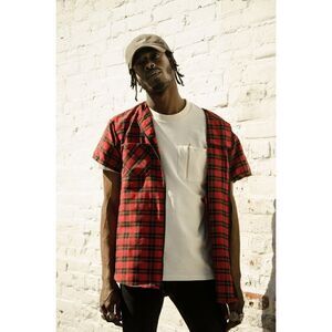 Zipper Pocket T-shirt- Cream Size Medium